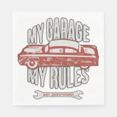 Meine Garage - Meine Regeln Serviette (Vorderseite)