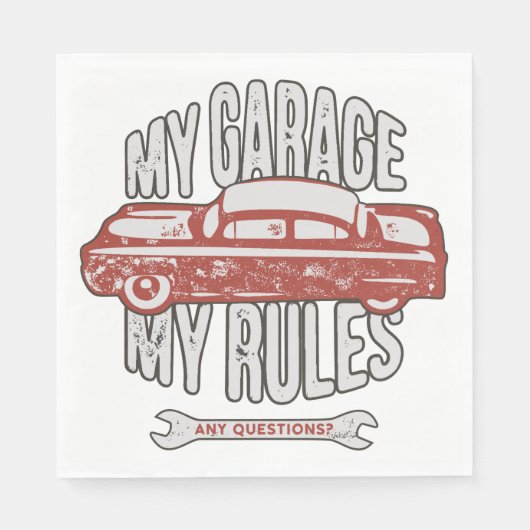 Meine Garage - Meine Regeln Serviette (Vorderseite)