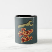 Meine Garage meine Regeln Zweifarbige Tasse (Mittel)