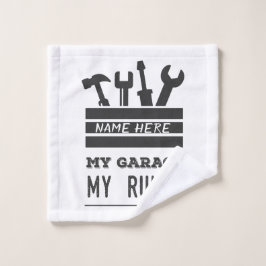 Meine Garage personalisierte Regeln Waschlappen