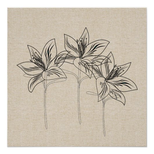 Meine Gartenlilie Zeichne Leinwand Collage Poster (Vorderseite)