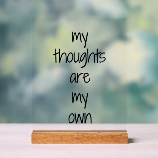 Meine Gedanken Akryllisches Zeichen Acrylschild (Neutral)