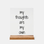 Meine Gedanken Akryllisches Zeichen Acrylschild (Vorderseite)