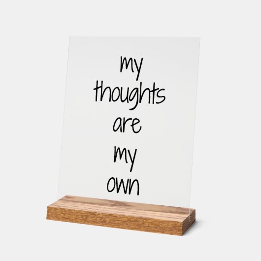 Meine Gedanken Akryllisches Zeichen Acrylschild (Winkel)