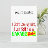 Meine Gedanken im Garagenverkauf verkaufen Einladung (Stehend Vorderseite)