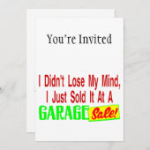 Meine Gedanken im Garagenverkauf verkaufen Einladung (Vorne/Hinten)