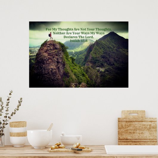 "Meine Gedanken" Isaiah 55:8 Anointed Prophetic Poster (Küche)