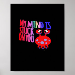 Meine Gedanken sind bei dir Herzliches Minimal-Des Poster