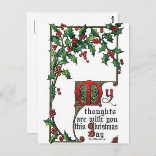 Meine Gedanken sind heute Weihnachten bei dir Postkarte (Vorne/Hinten)