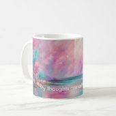 Meine Gedanken sind ruhig und still. Mantra Kaffeetasse (Vorderseite Links)