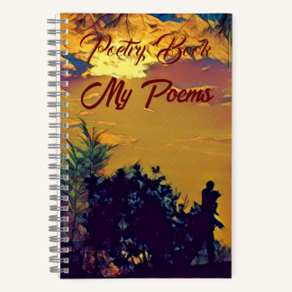 Meine Gedichte warmen Sonnenaufgang Wasserfarbenwe Notizblock