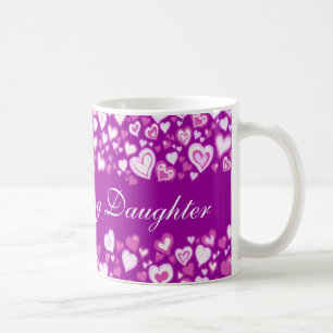 Meine geliebte Tochter Herzen lila rosa Tasse