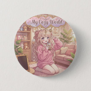 Meine gemütliche Welt: Kawaii Anime Mädchen Zimmer Button