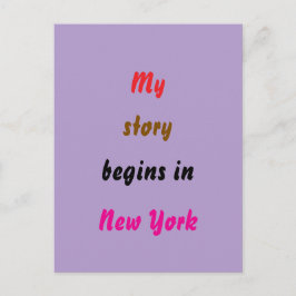 Meine Geschichte beginnt in New York Postkarte