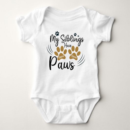 Meine Geschwister haben paws Funny Dog Baby Baby Strampler (Vorderseite)