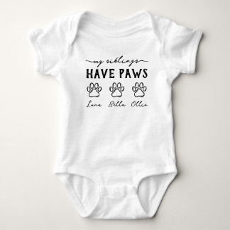 Meine Geschwister haben Pfoten Benutzerdefinierte Baby Strampler