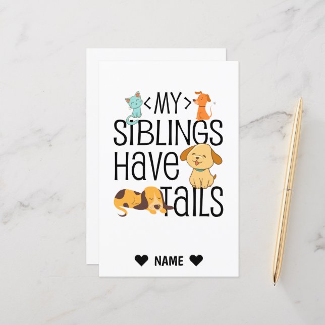 Meine Geschwister haben Schwänze (Vorderseite/Rückseite Beispiel)