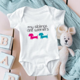 Meine Geschwister sind Dackeln Dackel Baby Outfit Baby Strampler