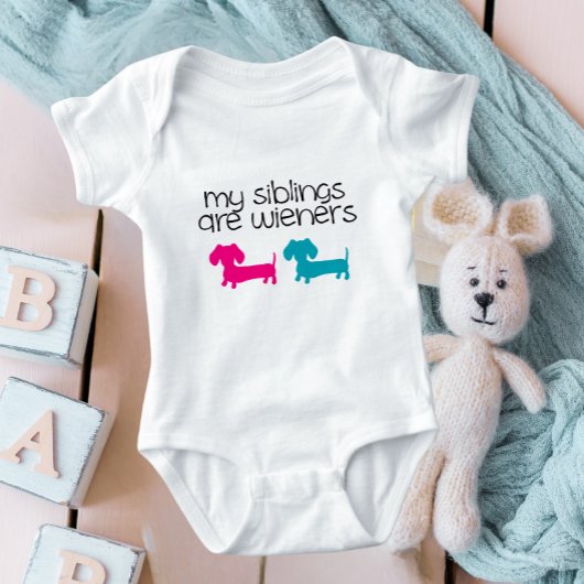 Meine Geschwister sind Dackeln Dackel Baby Outfit Baby Strampler