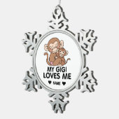 Meine Gigi Lieben Schneeflocken Zinn-Ornament (Rechts)