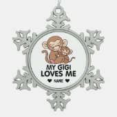Meine Gigi Lieben Schneeflocken Zinn-Ornament (Vorderseite)