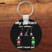 Meine Gitarren rufen.. Erinnerungsmeldung Schlüsselanhänger (Vorderseite)