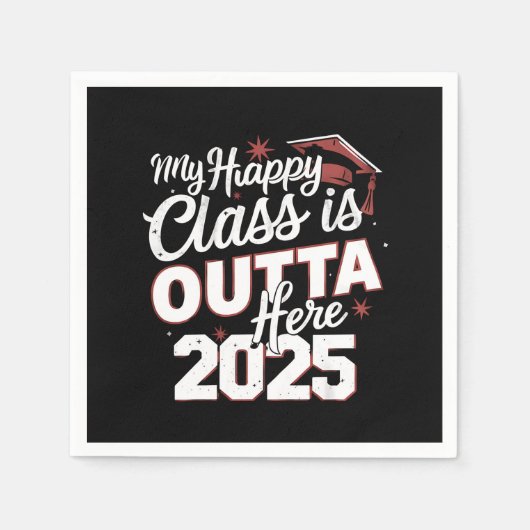 Meine glückliche Klasse ist hier 2025 als Senior G Serviette (Vorderseite)