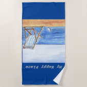 Meine glückliche Platz-Aquarell-und Strandtuch (Vorderseite)