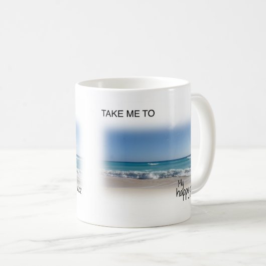 Meine glückliche Platzstrand-Tasse Kaffeetasse (VorderseiteRechts)