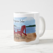 Meine glückliche Position anpassen Jumbo-Tasse (Vorderseite Rechts)