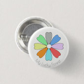 Meine Glücksblume Button Pin (Vorne & Hinten)