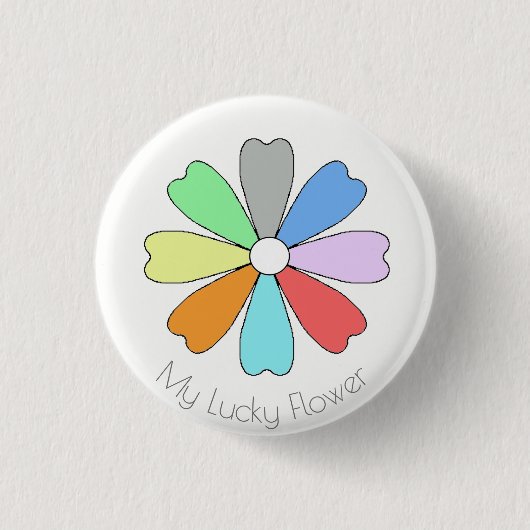 Meine Glücksblume Button Pin (Vorderseite)