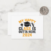 Meine Glücksklasse ist Outta Here 2024 Funny Absch Mitteilungskarte (Vorderseite/Rückseite Beispiel)