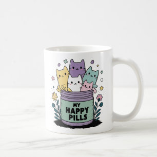 Meine Glückspillen Katze Lustig Süße Kawaii Antide Kaffeetasse