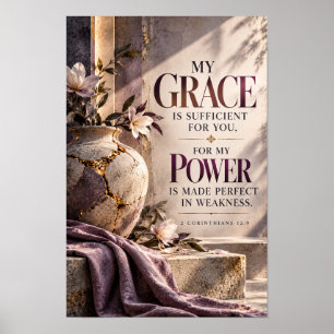 Meine Gnade ist ausreichend 2. Korinther 12:9 Chri Poster