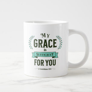 Meine Gnade ist ausreichend Schriftart Teal Jumbo-Tasse