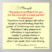 Meine Gnade reicht für Ihr Bibelangebot Poster (Vorne)