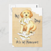 Meine goldene Ate meine Hausaufgaben Postkarte (Vorne/Hinten)