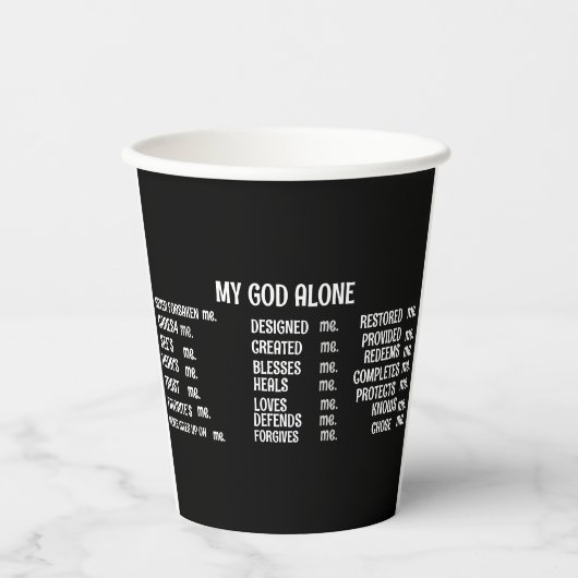 MEINE GOTT ALLEIN-Spezialität-Tasse Pappbecher (Vorderseite)