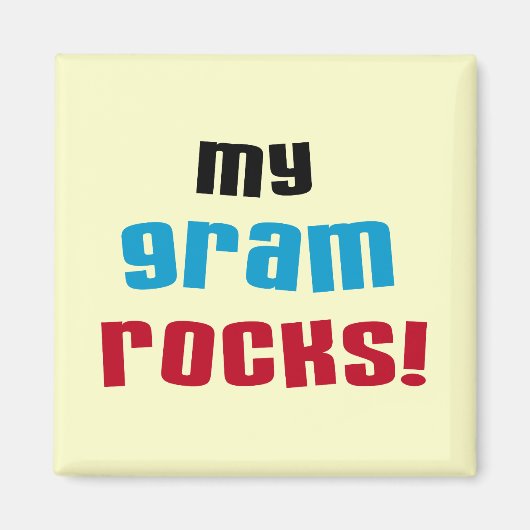 Meine Gram Rocks T - Shirt und Geschenke Magnet (Vorne)
