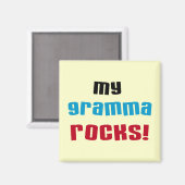 Meine Gramma Rocks T - Shirt und Geschenke Magnet (Vorderseite/Rückseite)