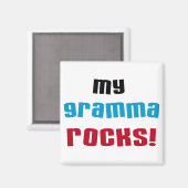 Meine Gramma Rocks T - Shirt und Geschenke Magnet (Vorderseite/Rückseite)