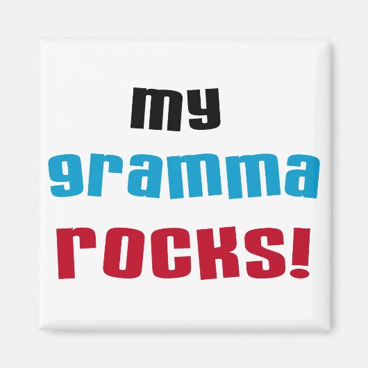 Meine Gramma Rocks T - Shirt und Geschenke Magnet (Vorne)