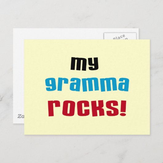 Meine Gramma Rocks T - Shirt und Geschenke Postkarte (Vorne/Hinten)