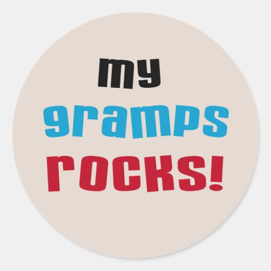 Meine Grampen Rocks T - Shirt und Geschenke Runder Aufkleber (Vorderseite)