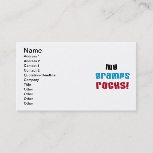 Meine Grampen Rocks T - Shirt und Geschenke Visitenkarte (Vorderseite)