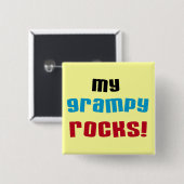 Meine Grampy Rocks T Shirts und Geschenke Button (Vorne & Hinten)
