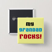 Meine Grandad Rocks T - Shirt und Geschenke Button (Vorne & Hinten)