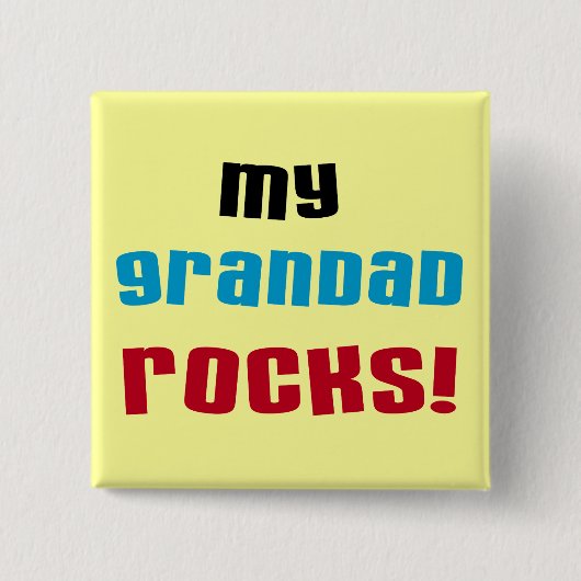 Meine Grandad Rocks T - Shirt und Geschenke Button (Vorderseite)