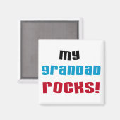 Meine Grandad Rocks T - Shirt und Geschenke Magnet (Vorderseite/Rückseite)
